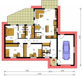 Plan de sol du rez-de-chaussée - BUNGALOW 191